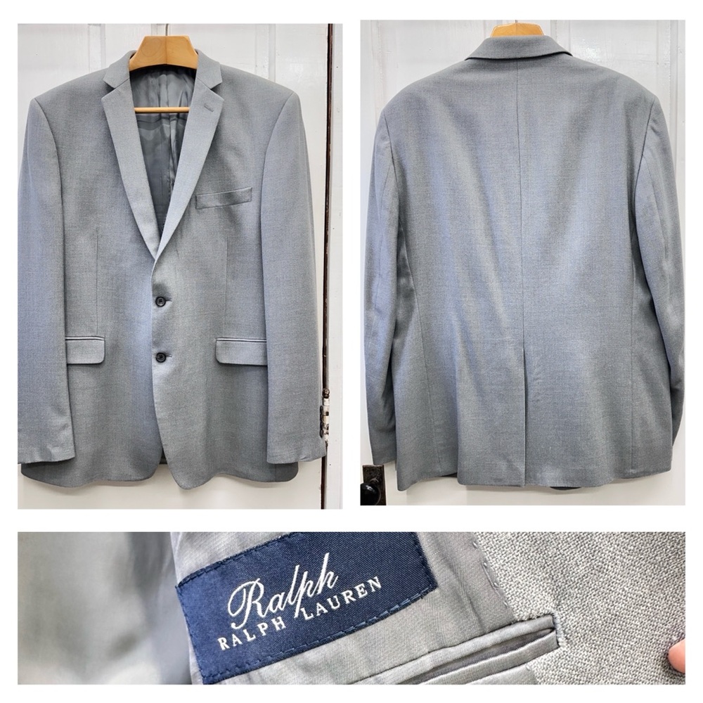 Ralph Lauren silk wool‎ 2 button blazer suit coat men's 48L